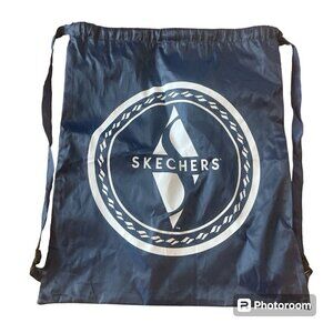 Sketchers Nylon Drawstring Backpacks Gym Bag Navy Blue